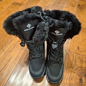 Dream Pairs Black Fur-Lined Winter Boots
